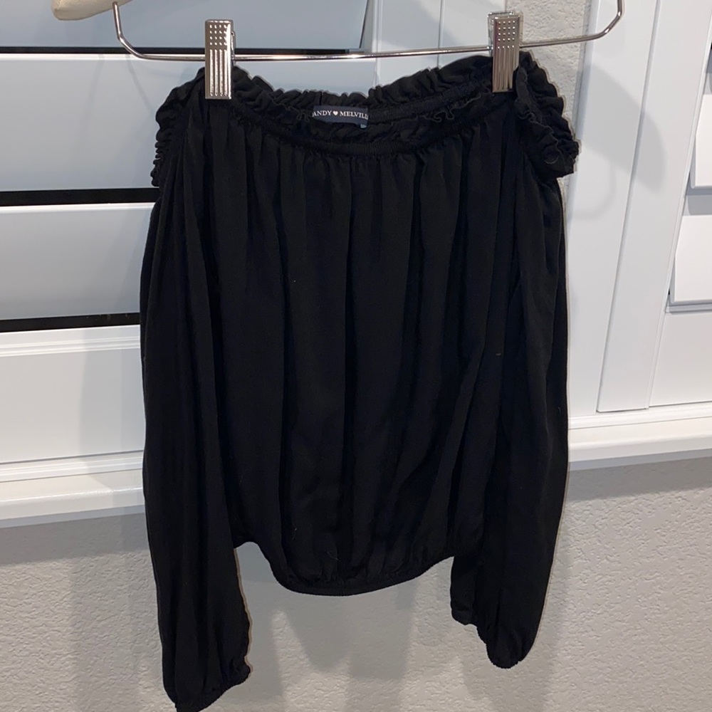 brandy melville off the shoulder black top
